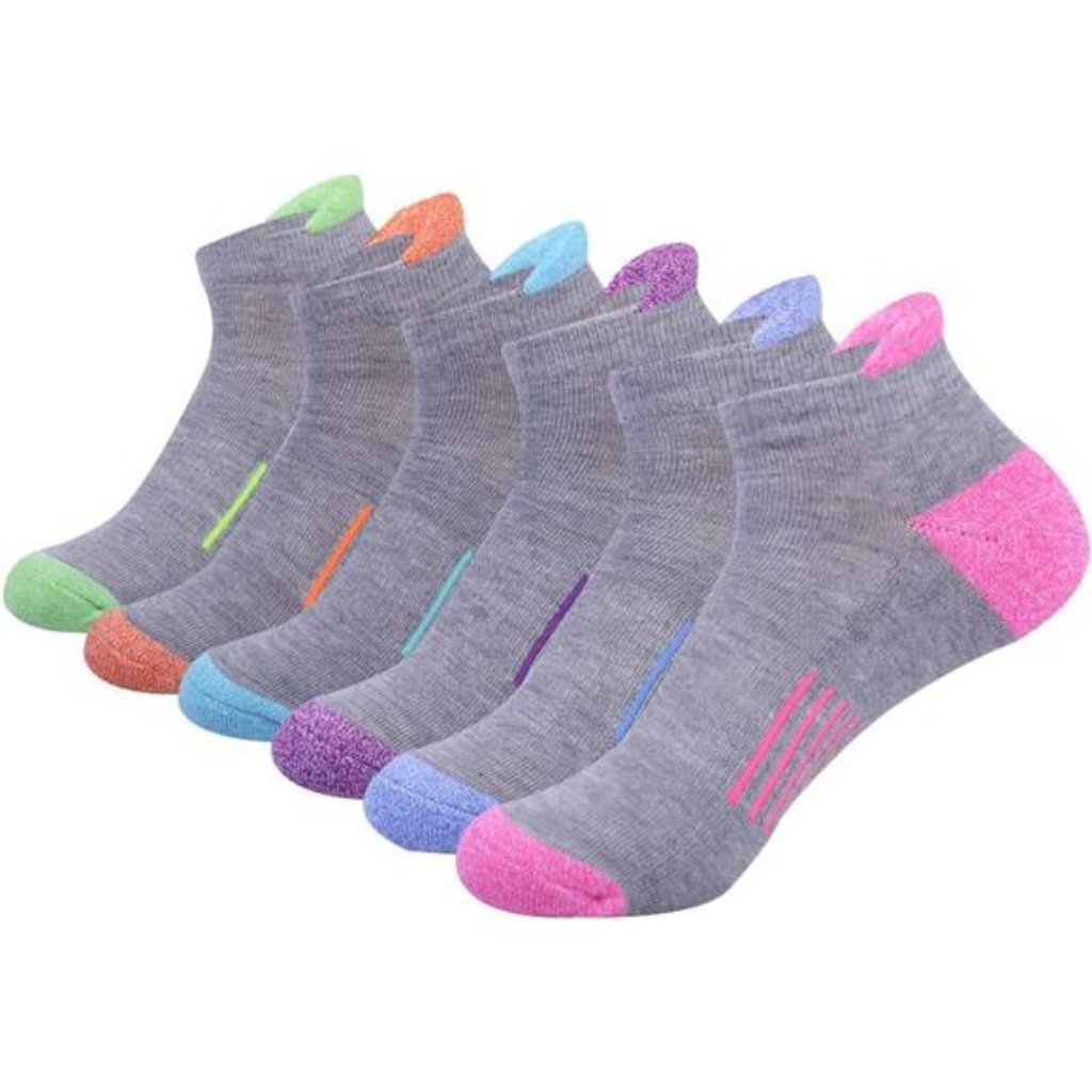 Womens Ankle Athletic Low Cut Tab Socks Cushioned Running Sports 6 Pack